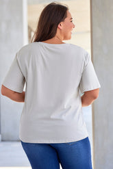 Beige Plus Size Desert Vintage Longhorn Graphic Tee